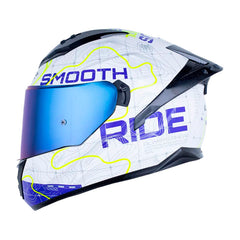 Casco Ls2 Ff806 Fusion Roma Blanco Azul Visor Iridium Azul