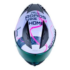Casco Ls2 Ff806 Fusion Roma Morado Azul Visor Revo Morado
