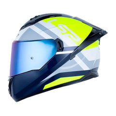Casco Ls2 Ff806 Fusion Seven Gris Azul Visor Irdium Azul