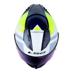Casco Ls2 Ff806 Fusion Seven Gris Azul Visor Irdium Azul