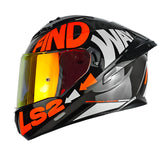 Casco Ls2 Ff806 Lil_Simz Negro Naranja Neon Visor Revo Rojo