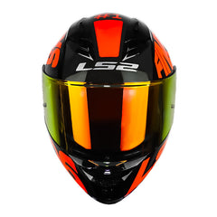 Casco Ls2 Ff806 Lil_Simz Negro Naranja Neon Visor Revo Rojo