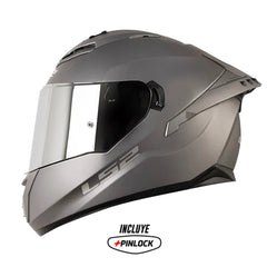 Casco Ls2 Ff808 Solid Titanio Visor Iridium Silver