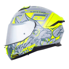 Casco Ls2 Ff808 Stream II Chimerax Gris Amarillo Neon Visor Iridium Silver