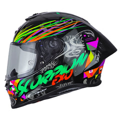 Casco Scorpion Exo-R1 Evo II Air Savage Negro Verde Naranja