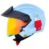 Casco Shaft 212 Just Snoopy Azul Claro Rojo Visor Revo Rojo