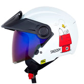 Casco Shaft 212 Just Snoopy Blanco Perlado Rojo Visor Iridium Azul
