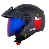 Casco Shaft 212 Just Snoopy Negro Rojo Visor Iridium Azul