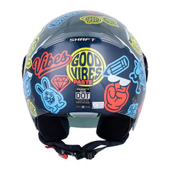 Casco Shaft 212 Paste Gris Rojo Visor Revo Morado