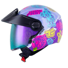 Casco Shaft 212 Paste Morado Fucsia Visor Revo Morado