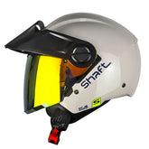 Casco Shaft 212 Solid Arena Azul Visor Revo Rojo