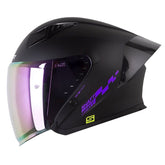 Casco Shaft 226 Gt Solid Negro Morado Visor Revo Morado