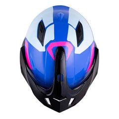 Casco Shaft 227 Trial Kusk Azul Fucsia Visor Iridium Azul
