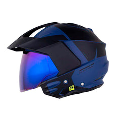 Casco Shaft 227 Trial Kusk Azul Negro Visor Iridium Azul