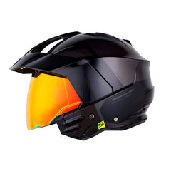 Casco Shaft 227 Trial Kusk Negro Gris Visor Revo Rojo