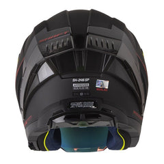 Casco Shaft 246 Sp Solid Negro Rojo Visor Revo Rojo