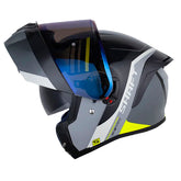 Casco Shaft 3820 Sp Prix Gris Amarillo Neon Visor Iridium Azul