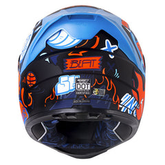 Casco Shaft 502sp Beat Negro Naranja Neon Visor Iridium Azul