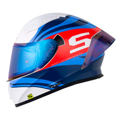 Casco Shaft 526Sp Evo Corner Azul Rojo Visor Iridium Azul