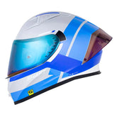 Casco Shaft 526Sp Evo Liner Gris Blanco Visor Iridium Azul