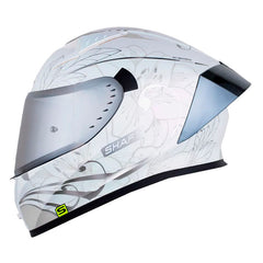 Casco Shaft 526Sp Evo Ornam Camaleon Blanco Holografico Silver Visor Iridium Silver