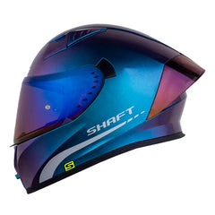 Casco Shaft 526Sp Evo Solid V2 Camaleon Silver Visor Iridium Azul