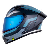 Casco Shaft 526Sp Evo Str Azul Holografico Silver Visor Iridium Azul