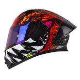 Casco Shaft 526Sp Evo Ultimate Lizzard Rojo Naranja Visor Iridium Azul