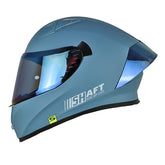 Casco Shaft 526sp Evo Solid Azul Gris Visor Iridium Azul