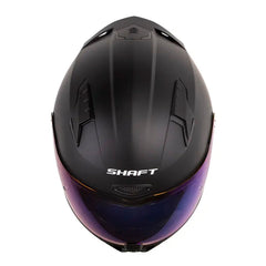 Casco Shaft 532Dv Solid Negro Gris Visor Iridium Azul