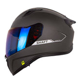 Casco Shaft 532Dv Solid Negro Silver Visor Iridium Azul