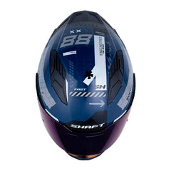 Casco Shaft 549 Sp Codex Azul Gris Visor Iridium Azul