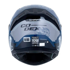 Casco Shaft 549 Sp Codex Azul Gris Visor Iridium Azul