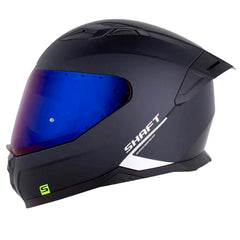 Casco Shaft 549 Sp Solid Negro Holografico Silver Visor Iridium Azul