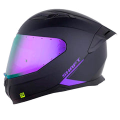Casco Shaft 549 Sp Solid Negro Morado Visor Revo Morado