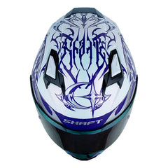 Casco Shaft 556 Taipan Dark Camaleon Blanco Holografico Silver Visor Revo Morado