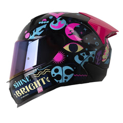 Casco Shaft 560 Evo Unstoppable Negro Azul Visor Iridium Azul