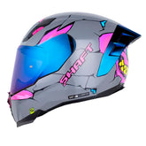 Casco Shaft 562 R B-Snatcher Gris Fucsia Visor Iridium Azul