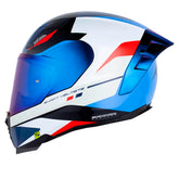 Casco Shaft 562 R Senk Azul Rojo Visor Iridium Azul