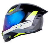 Casco Shaft 562 R Senk Gris Amarillo Neon Visor Iridium Azul