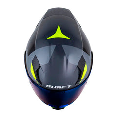 Casco Shaft 562 R Senk Gris Amarillo Neon Visor Iridium Azul