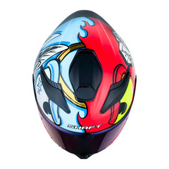 Casco Shaft 584 Sp Eternal Rojo Rojo Visor Iridium Azul
