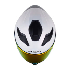 Casco Shaft 584 Sp Solid V2 Camaleon Blanco Negro Visor Revo Rojo