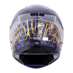 Casco Shaft 596 Sp Bolter Morado Holografico Dorado Visor Revo Morado