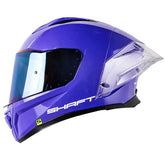 Casco Shaft 596 Sp Solid Morado Blanco Visor Iridium Azul