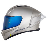 Casco Shaft 596 Sp Solid Silver Gris Visor Iridium Azul