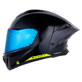 Casco Shaft 596 Sp Solid V2 Negro Amarillo Neon Visor Iridium Azul