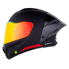 Casco Shaft 596 Sp Solid V2 Negro Rojo Visor Revo Rojo