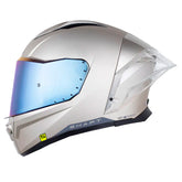 Casco Shaft 596 Sp Solid V2 Silver Gris Visor Iridium Azul