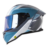 Casco Shaft 598 Gtr Speedou Gris Oscuro Gris Visor Iridium Azul